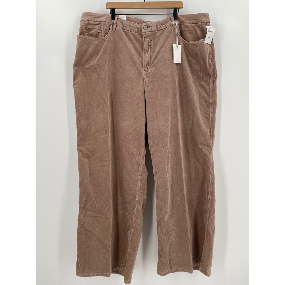 Good American Good Skate Corduroy Pants High Rise Loose Leg 26 Plus NWT